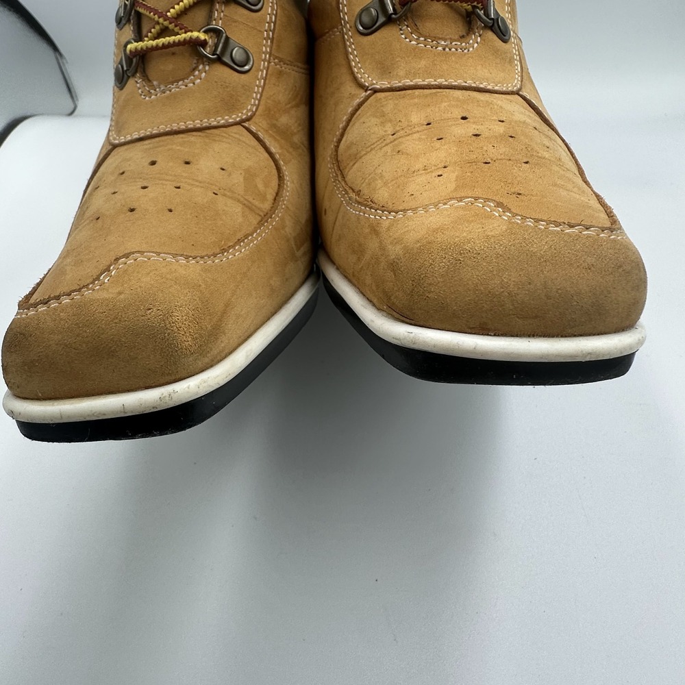 Timberland 19345 Womens Wheat Leather Lace Up Wedge Ankle Boots Square Toe 8M - Picture 8 of 13